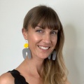 yellow and grey earrings