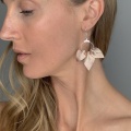 rose gold leather hoop earrings