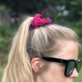 ruby red silk scrunchie