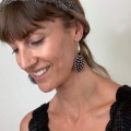 Simple spotty feather earrings