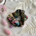 Leafy leopard print scrunchie