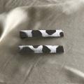 silver leather hair clips