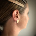 Bronze distressed leather earrings