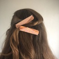 Bronze and pink leather hair clips