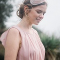 Burgh fascinator in nude pink