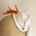 Ivory and orange Fascinator