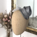 Silver Fascinator with feathers