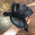 Black and green classic Fascinator