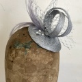 Silver Fascinator cocktail hat