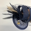 Navy and gold Fascinator hat