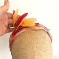 Yellow orange mint feather headband