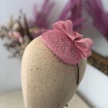 Pink Fascinator with bow and veiling
