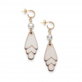 sustainable wood and pearl earrings