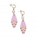 pink and orange eco earrings