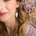 pink and orange eco earrings