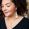 ivory feather pearl earrings