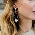 elegant black feather earrings