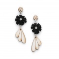 black white earrings made in Cornwall
