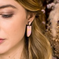 abstract pink orange earrings