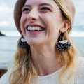 ethical feather earrings Holly Young