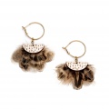pheasant feather hoop earrings made in Cornwall