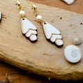 ivory natural wood earrings