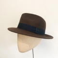 Chocolate and navy unisex trilby