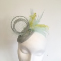 silver grey and lime wedding fascinator