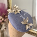 bespoke wedding hat blue and gold Holly Young