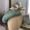 bespoke wedding hat mint and gold Holly Young