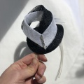 black and white fascinator