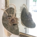 bespoke green gold mother of the bride hat