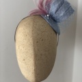 sky blue and pink fascinator Holly Young