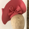 Statement occasion hat coral Holly Young millinery
