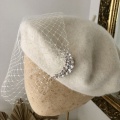 ivory beret with veil Holly Young