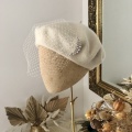 ivory beret with detachable veil