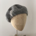 grey beret with detachable veil