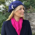 Navy beret with veiling Holly Young