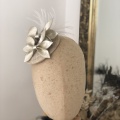 Gold leather nude cocktail hat