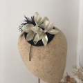 Black and soft gold Fascinator