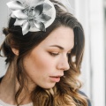 silver leather headpiece Holly Young