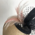 Black blush peach Fascinator