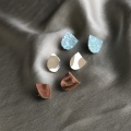 Recycled leather stud earrings