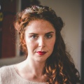 Burgundy and lace crown alt bride