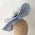 Large wedding or races hat in light blue silver