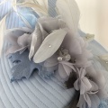 Occasion wear hat in shades of blue and grey