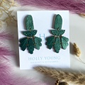 Dark emerald green statement earrings
