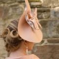 large peach hat for special occasion