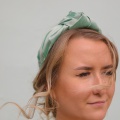 silk knotted hairband mint green
