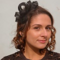 black contemporary fascinator